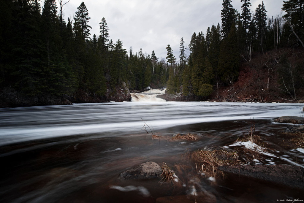 Baptism River Two Step Falls in spring Tettegouche State Park