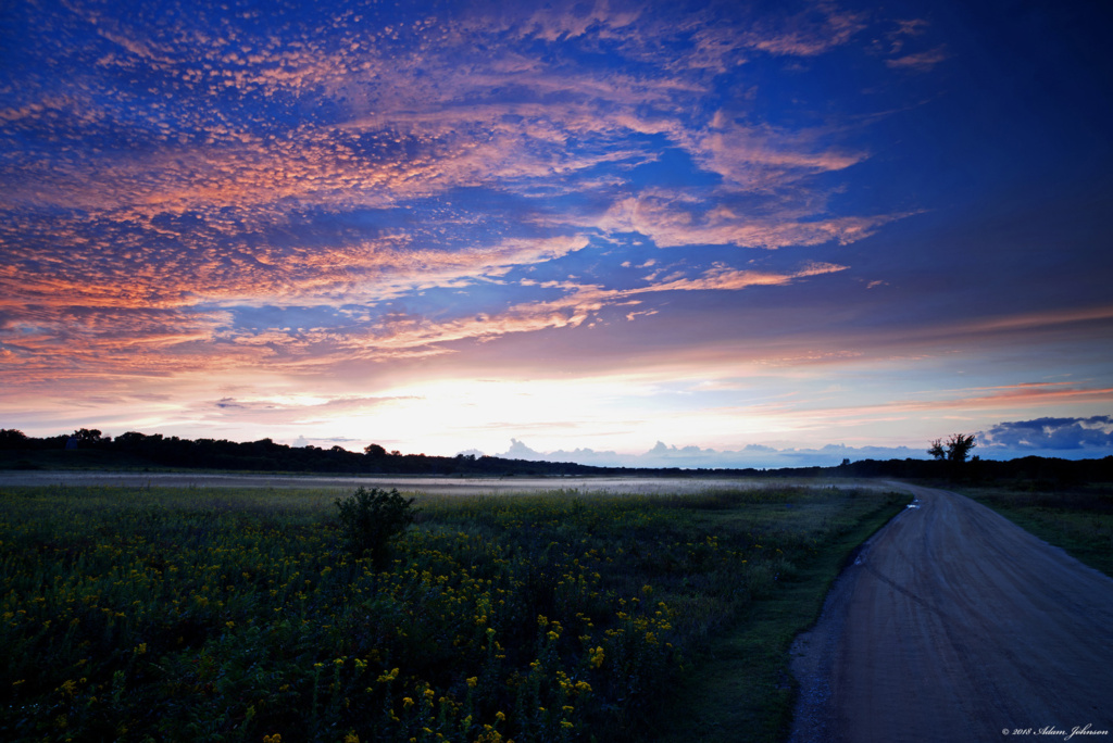 Sky glowing with color after sunset