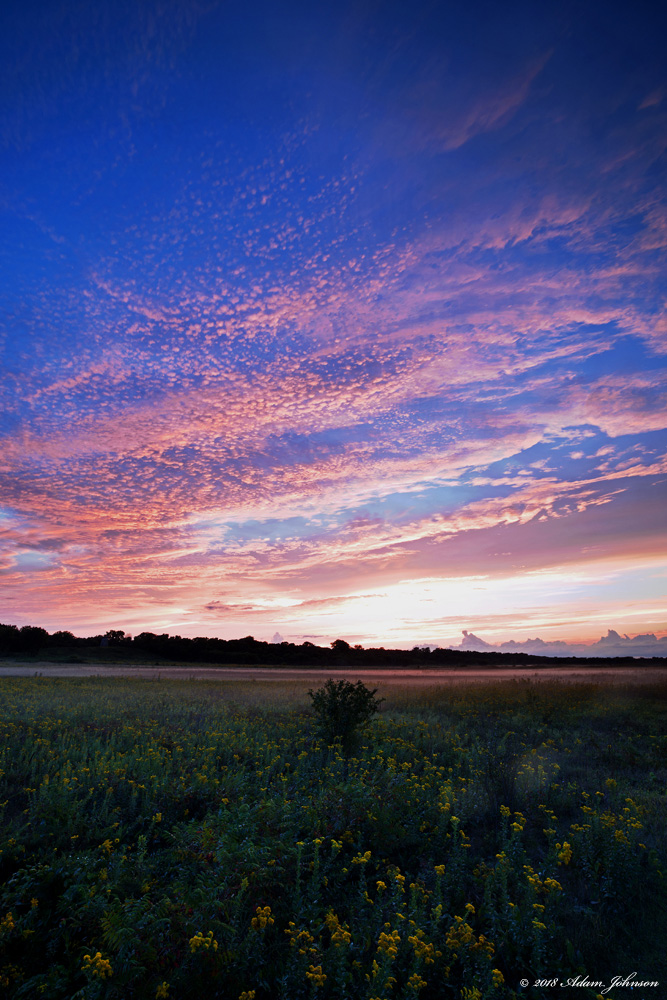 Sky glowing with color after sunset