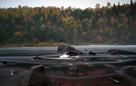 "Across the Baptism River" Fall colors along the Baptism River below High Falls - Tettegouche State Park