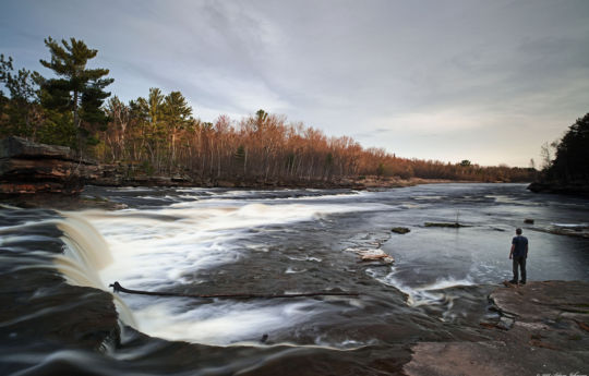 Standing below Big Spring Falls at sunset | Big Spring Falls Banning State Park