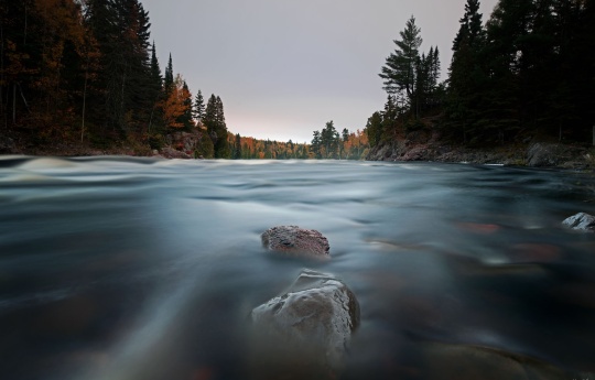 "Baptism River Above High Falls" Looking downstream to High Falls - Tettegouche State Park