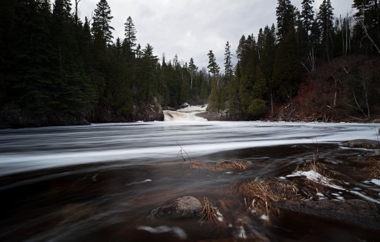 "Two Step Falls Tettegouche State Park" Baptism River Two Step Falls in spring - Tettegouche State Park