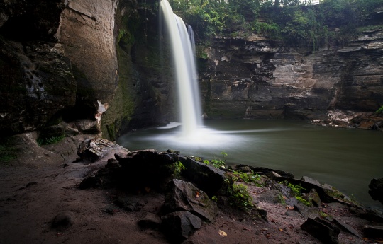 "Beneath the Rocky Overhang" Minneopa Falls | Minneopa State Park
