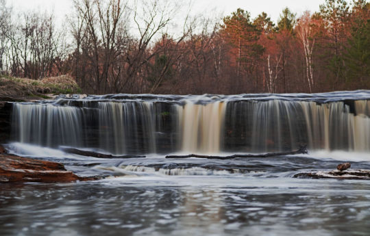 Water flowing of Big Spring Falls at sunset | Big Spring Falls Banning State Park