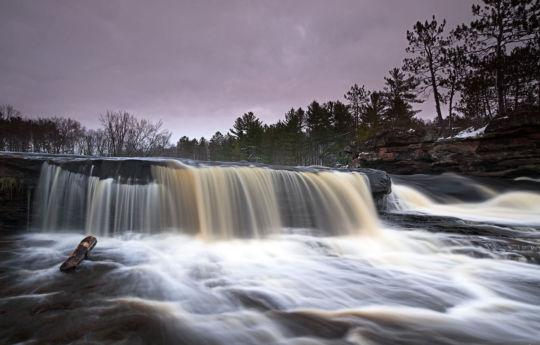 Water flowing over Big Spring Falls in autumn | Big Spring Falls Banning State Park