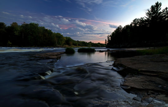 Looking south down the Kettel River from below Big Spring Falls Banning State Park