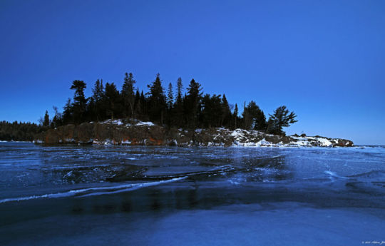 Ellingson Island after sunset in winter | Split Rock Lighthouse State Park