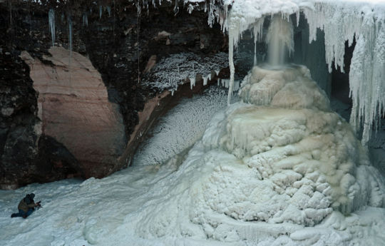 Minneopa Falls Ice build up during cold stretch | Minneopa State Park