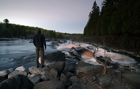 "Cool Spring Twilight" Standing on the rocks of the Saint Louis River on a cool spring night | Jay Cooke State Park