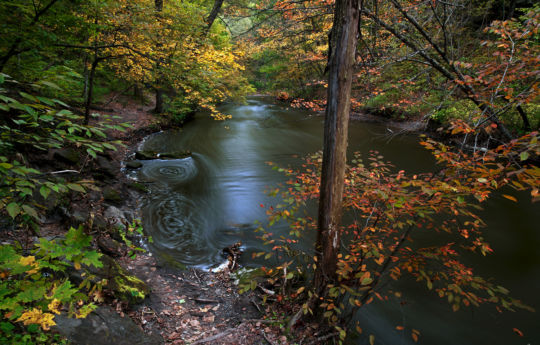 Minneopa Creek and fall colors after sunset - fall 2018 Minneopa State Park