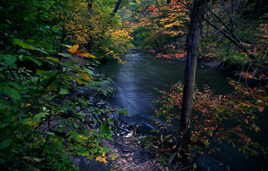 Minneopa Creek and fall colors after sunset - Minneopa State Park fall 2018