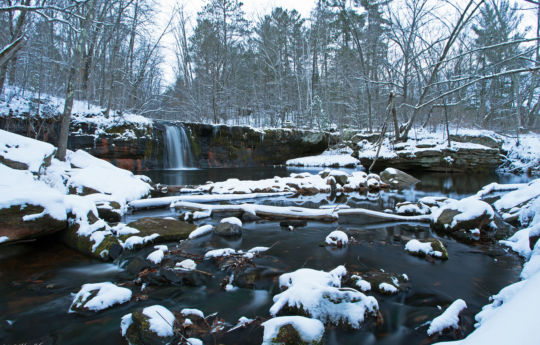 Snow at Wolf Creek Falls | Banning State Park