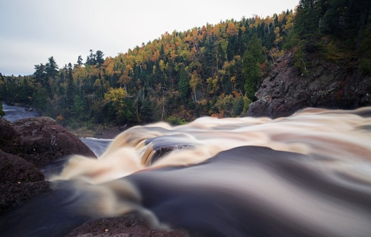 "Looking Over High Falls in Autumn" Looking out from the edge of High Falls in October - Tettegouche State Park