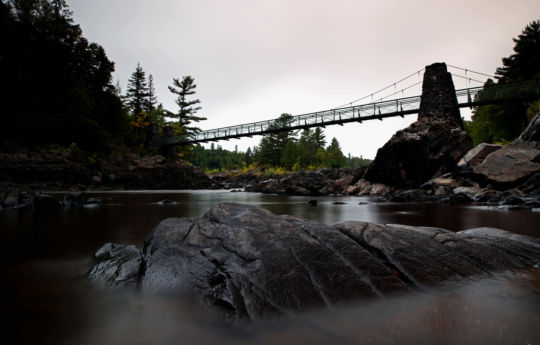 Swinging bridge at Jay Cooke State Park