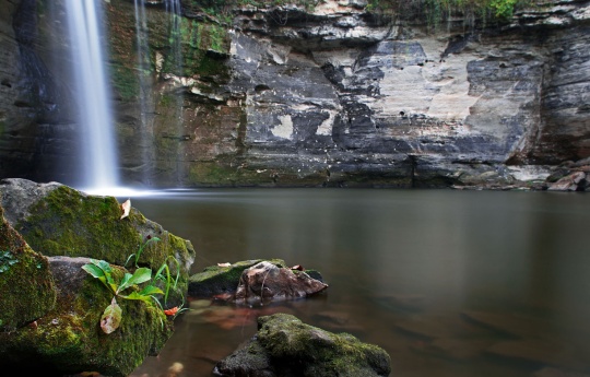 "Low Water at Minneopa Falls" Minneopa Falls barely flowing during late summer | Minneopa State Park
