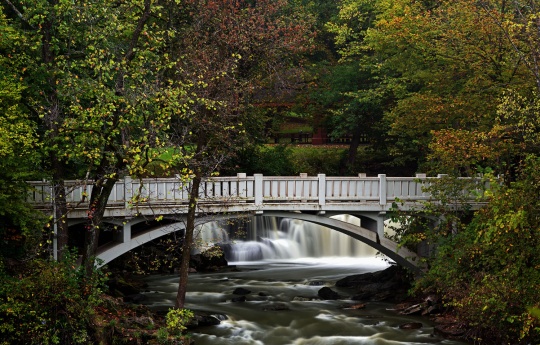 "Minneopa Creek In September" Walking bridge over Minneopa Creek - Minneopa State Park