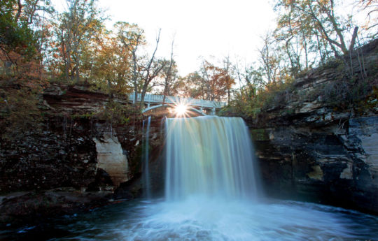 Minneopa Falls at sunset | Minneopa State Park