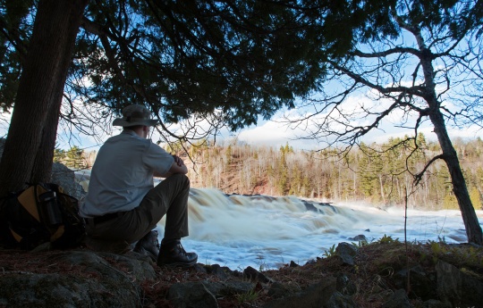 "Off the Beaten Path" Sitting under a tree next to a waterfall on the Saint Louis River | Jay Cooke State Park