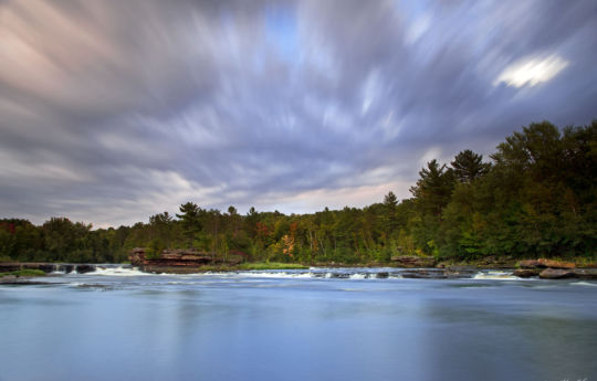 Long exposure of clouds passing over Big Spring Falls | Big Spring Falls Banning State Park