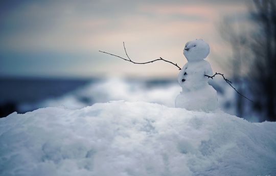 "Perfect Little Snowman" Tiny snowman created on Lake Superior Beach - Tettegouche State Park