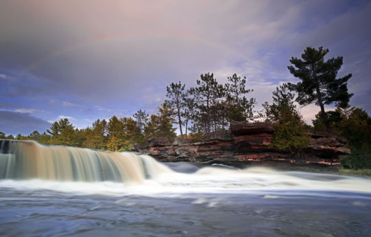 Big Spring Falls with a rainbow | Big Spring Falls Banning State Park