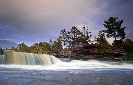 "Rainbow Over Big Spring Falls" Big Spring Falls with a rainbow | Big Spring Falls Banning State Park