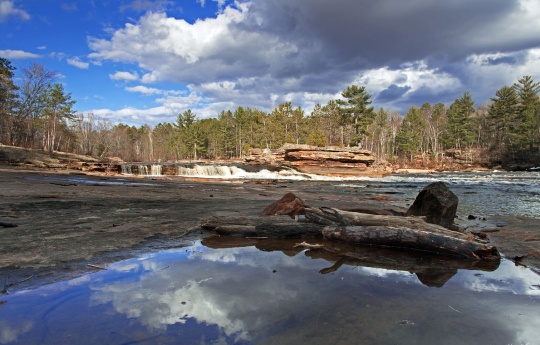"Reflections at Big Spring Falls" Water reflecting blue sky at Big Spring Falls | Big Spring Falls Banning State Park
