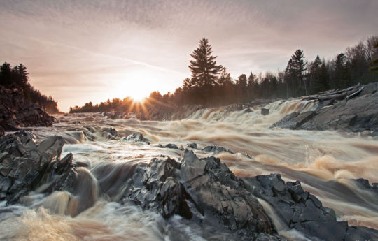 High water on the Saint Louis River at sunset | Jay Cooke State Park