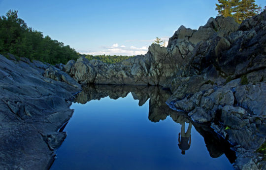 Reflections in a slate rock pool Jay Cooke State Park