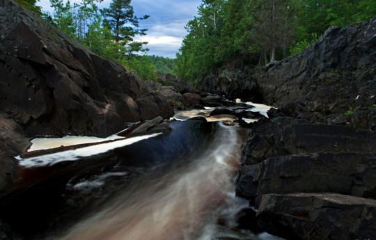 Deep slate rock channel on the Saint Louis River Jay Cooke State Park