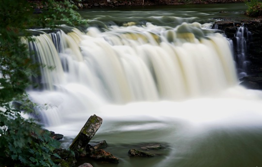 "Upper Minneopa Falls In the Rain 2" Long exposure of Upper Minneopa Falls taken from the walking bridge - Minneopa State Park