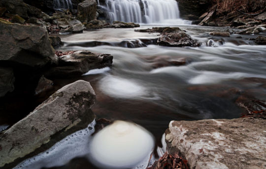 Upper Minneopa Falls on a warm December afternoon | Minneopa State Park