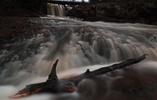 Water flowing down stream below Gooseberry Falls | Gooseberry Falls State Park