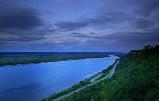 "Watching the Clouds Go By" Closing moving east after sunset from the top of the bluff - John A. Latsch State Park
