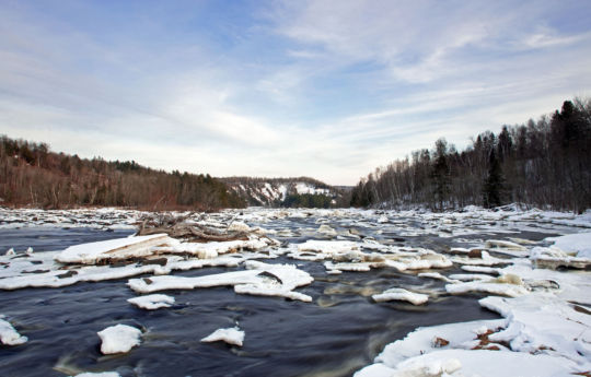 Saint Louis River with ice and snow | Jay Cooke State Park