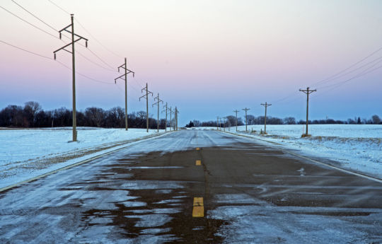 Ice covered road near Winthrop MN | Sibley County MN