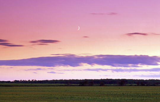 Crescent moon from northeast of Roseau, MN | Roseau County